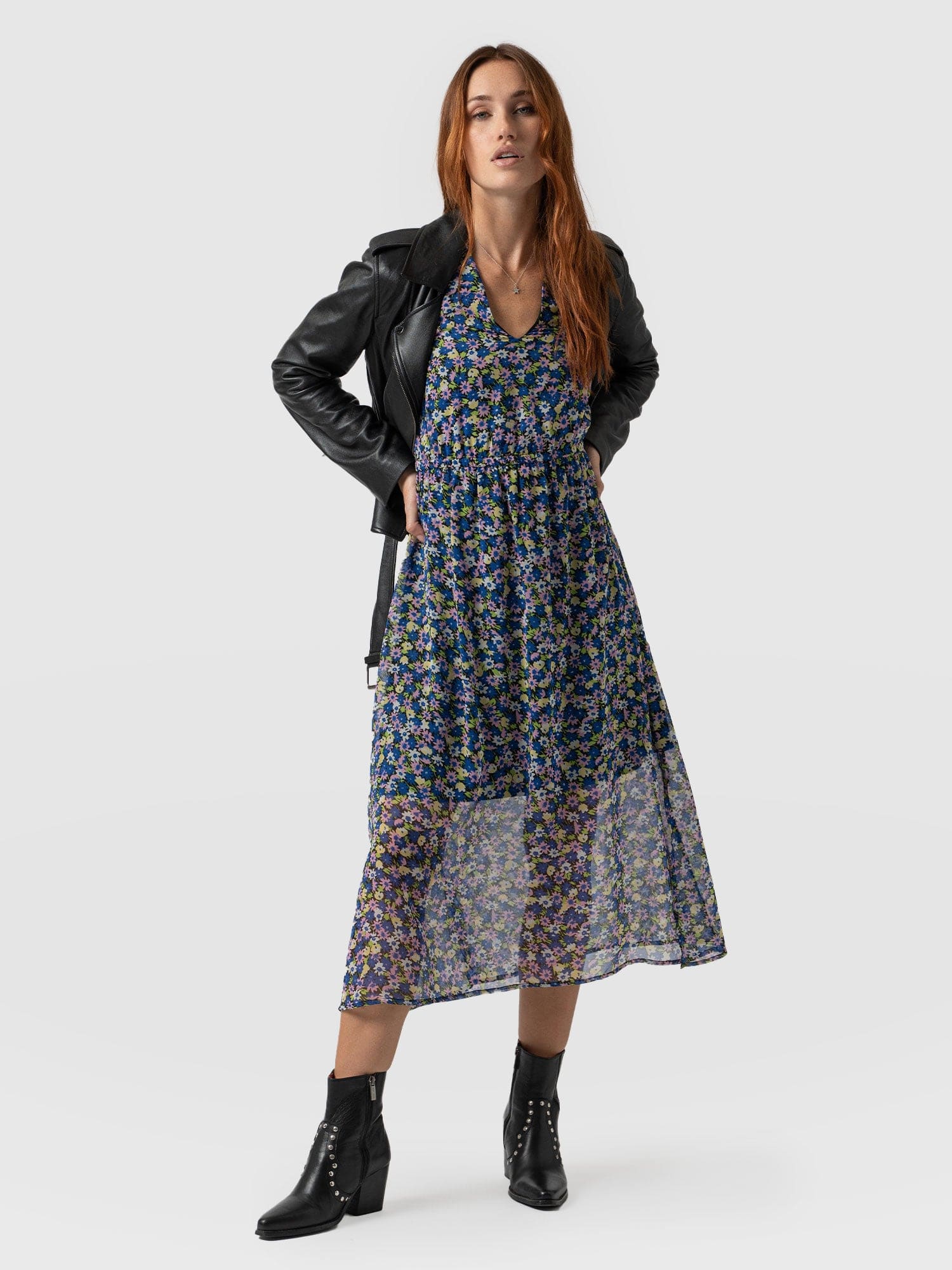 Portland Dress Blue Posy - Women's Dresses | Saint + Sofia® USA